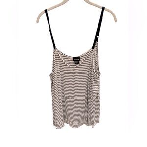 Torrid Tank Top Shirt Adjustable Straps Black Striped Women's Plus Size 2X